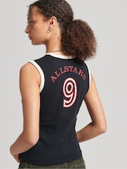 Superdry Black 100% Cotton Allstars SV Graphic Vest Top - Image 2 of 4