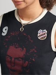 Superdry Black 100% Cotton Allstars SV Graphic Vest Top - Image 3 of 4