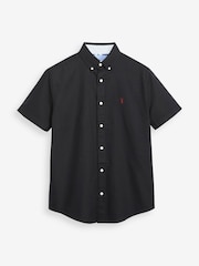 Black Regular Fit Short Sleeve Oxford Shirt - Image 4 of 5