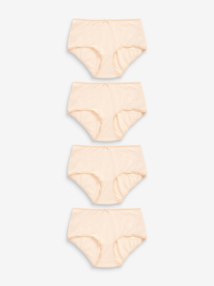 Nude Midi Cotton Rich Knickers 4 Pack - Image 1 of 5