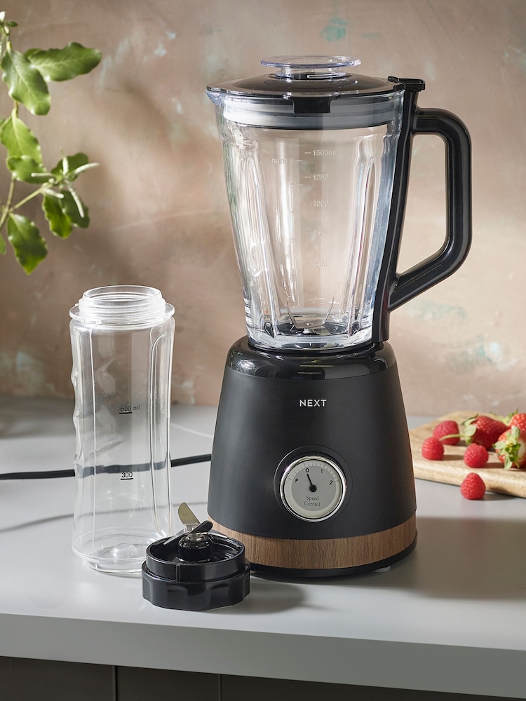 Black Bronx Blender With 1.5L Glass Jug and 600ml Plastic Cup - Image 2 of 7