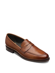 Loake Brown Wiggins Hand Painted Saddle Loafers - Image 2 of 2