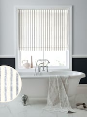 Laura Ashley Blue Candy Stripe Made To Measure Roman Blinds - Image 1 of 6
