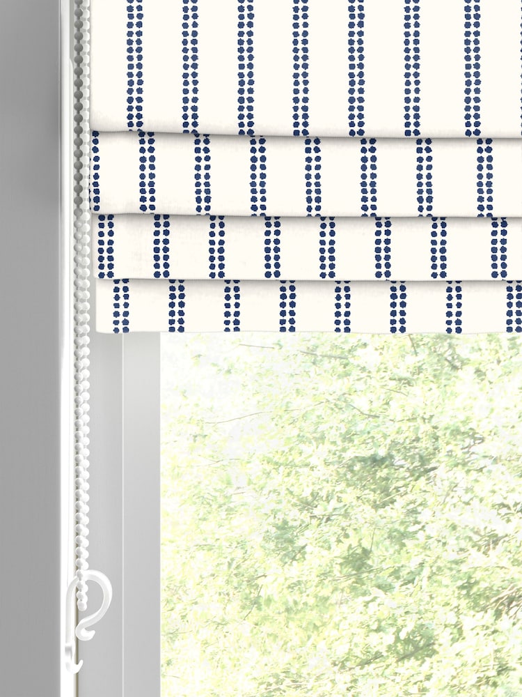 Laura Ashley Blue Candy Stripe Made To Measure Roman Blinds - Image 2 of 6