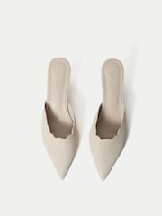 Jigsaw Cream Suede Kitten Heel Mules - Image 3 of 5