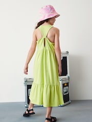 Lime Green Back Detail Soft Jersey Midi Dress (3-16yrs) - Image 2 of 6
