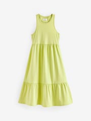 Lime Green Back Detail Soft Jersey Midi Dress (3-16yrs) - Image 5 of 6