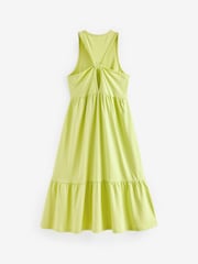 Lime Green Back Detail Soft Jersey Midi Dress (3-16yrs) - Image 6 of 6