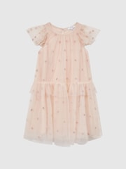 Reiss Pale Pink Fifi 9-12 yrs Tulle Embroidered Dress - Image 2 of 6