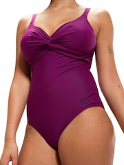 Speedo Plum Purple Brigitte Shaping 1 Piece Swimsuit - Image 5 of 8