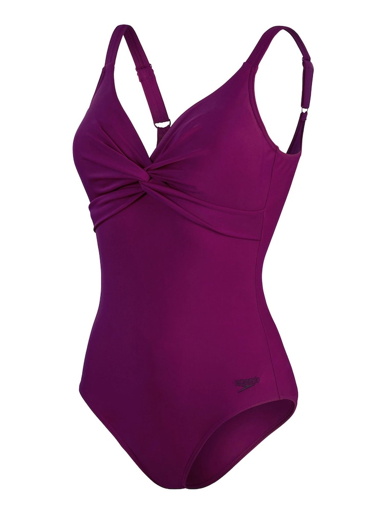 Speedo Plum Purple Brigitte Shaping 1 Piece Swimsuit - Image 8 of 8