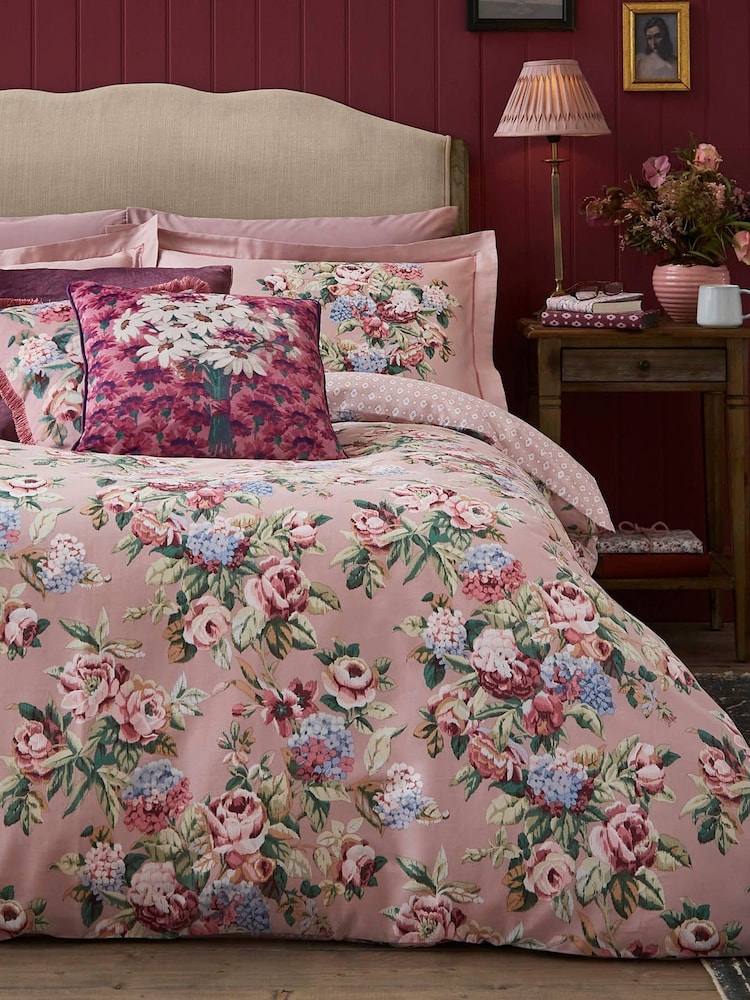 Laura Ashley Mulberry Purple Pembrey 100% Cotton Duvet Cover And Pillowcase Set - Image 1 of 6