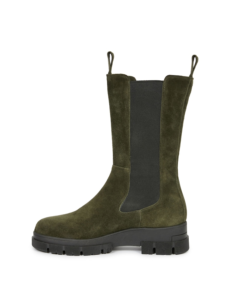 Celtic & Co. Tall Green Chunky Chelsea Boots - Image 2 of 7