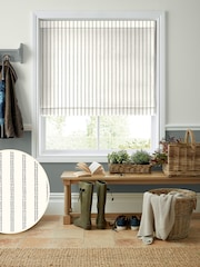 Laura Ashley Grey Candy Stripe Made To Measure Roman Blinds - Image 1 of 6
