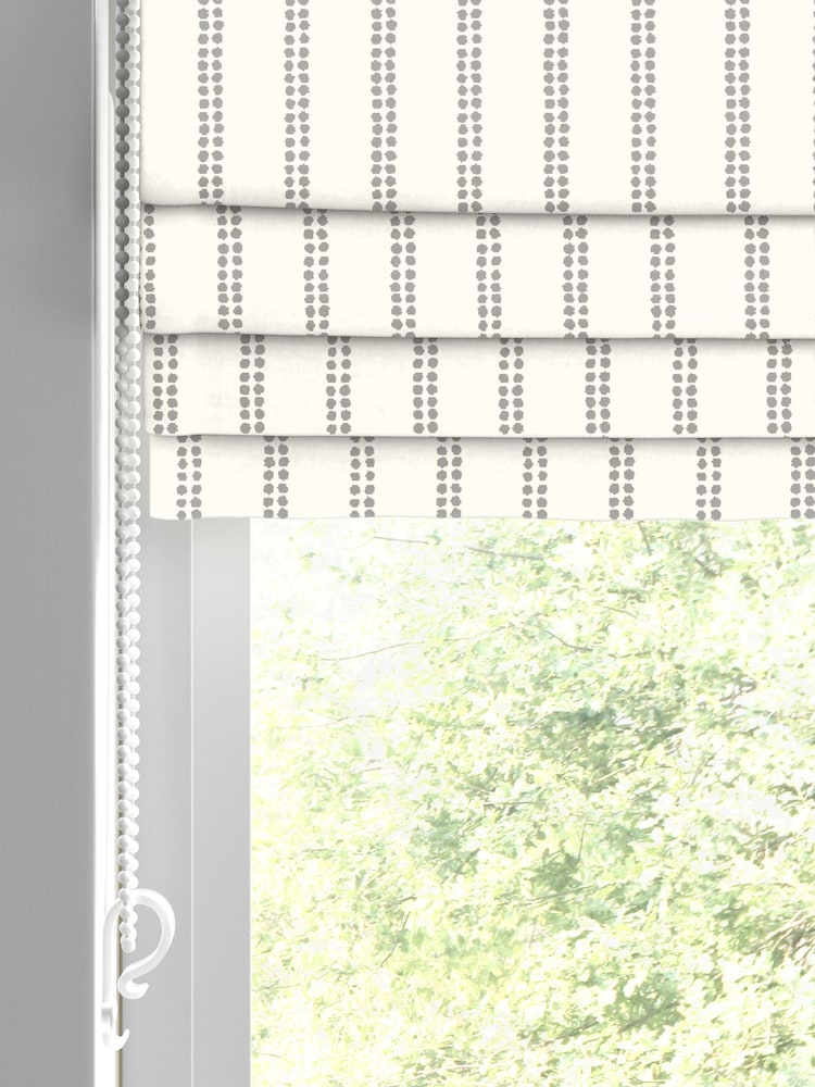 Laura Ashley Grey Candy Stripe Made To Measure Roman Blinds - Image 2 of 6
