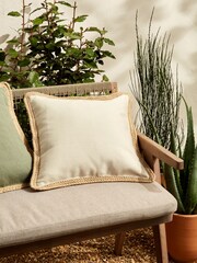 Natural Sorrento Jute Edge Indoor/Outdoor 43 x 43cm Cushion - Image 1 of 5
