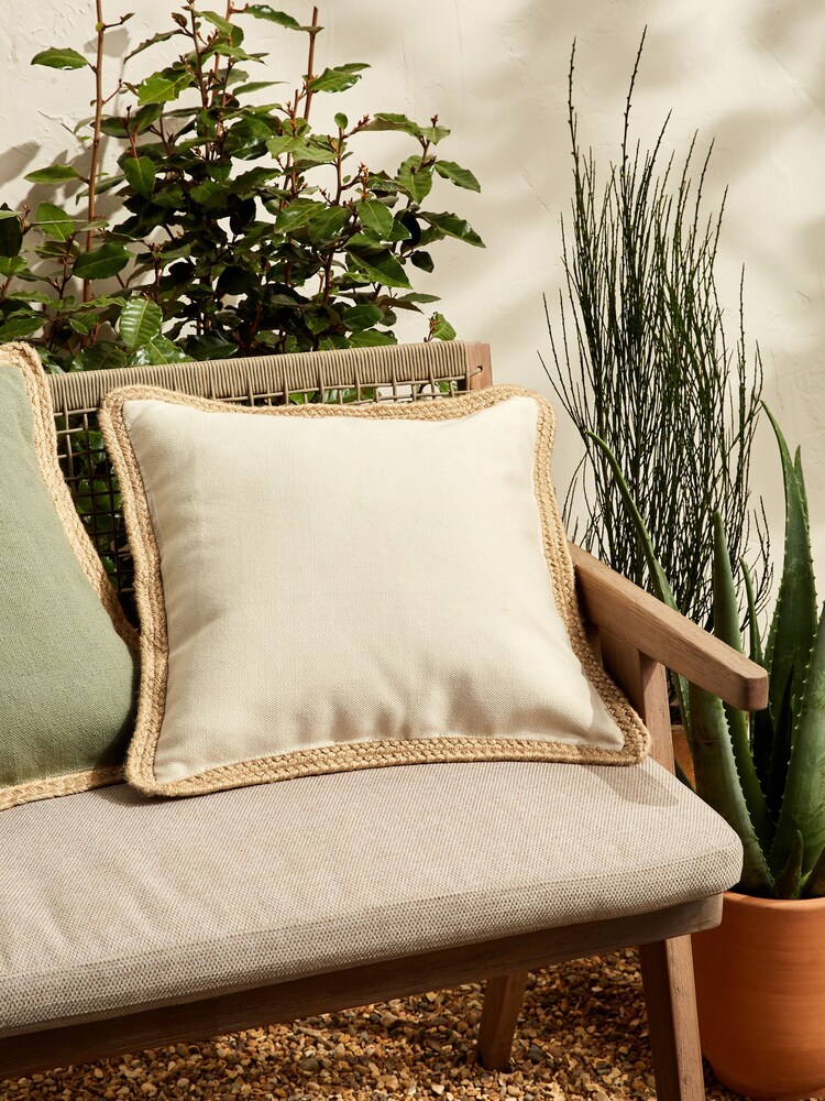 Natural Sorrento Jute Edge Indoor/Outdoor 43 x 43cm Cushion - Image 1 of 5