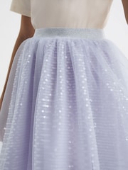 Reiss Lilac Charlotta 4-9 yrs Sequin Midi Skirt - Image 4 of 6