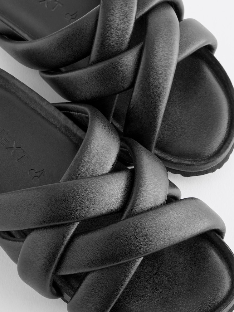 Schwarz - Gepolsterte Slipper mit gewebtem Riemen - Bild 6 von 6 Schwarz - Gepolsterte Slipper mit gewebtem Riemen - Bild 6 von 6