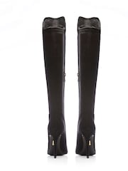 Moda In Pelle Savi Piping Detail Over The Knee Long Suede Boots - Image 3 of 4