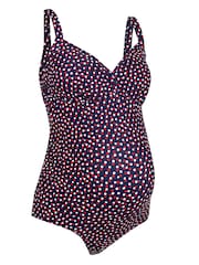 JoJo Maman Bébé Navy Blue & White Spot Spot Maternity Swimsuit - Image 3 of 4