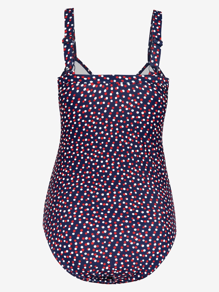 JoJo Maman Bébé Navy Blue & White Spot Spot Maternity Swimsuit - Image 4 of 4