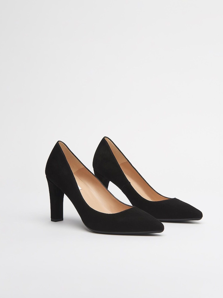 LK Bennett Black Suede Tess Courts - Image 2 of 4