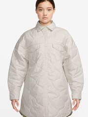Nike White Sportswear Essentials Quilted Trench Coat - Image 1 of 9