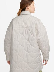 Nike White Sportswear Essentials Quilted Trench Coat - Image 2 of 9