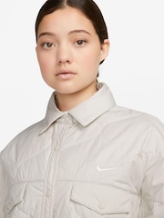 Nike White Sportswear Essentials Quilted Trench Coat - Image 3 of 9