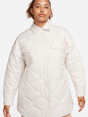 Nike White Sportswear Essentials Quilted Trench Coat - Image 4 of 9