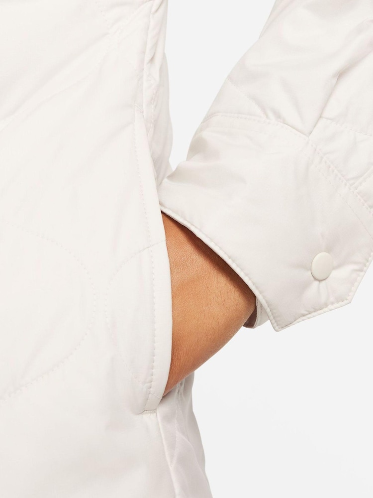 Nike White Sportswear Essentials Quilted Trench Coat - Image 8 of 9