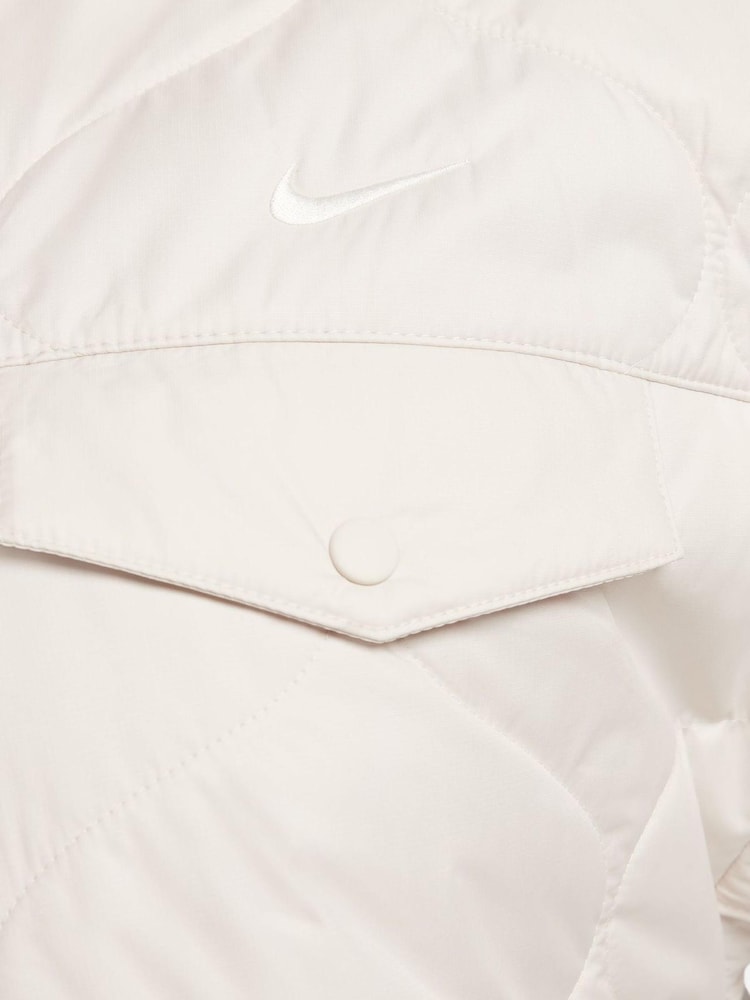Nike White Sportswear Essentials Quilted Trench Coat - Image 9 of 9