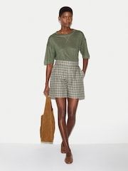 Jigsaw Green Linen Boxy T-Shirt - Image 3 of 4