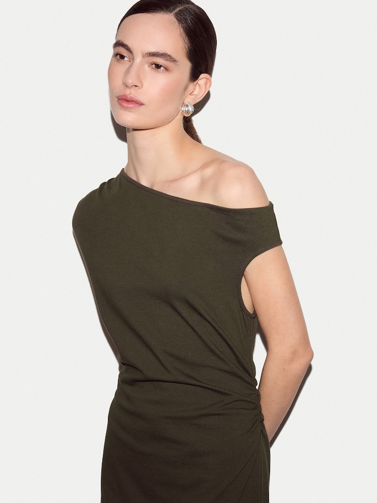 Jigsaw Green Asymmetric Neck Dress - Image 2 of 5