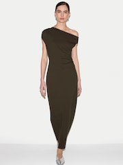 Jigsaw Green Asymmetric Neck Dress - Image 3 of 5