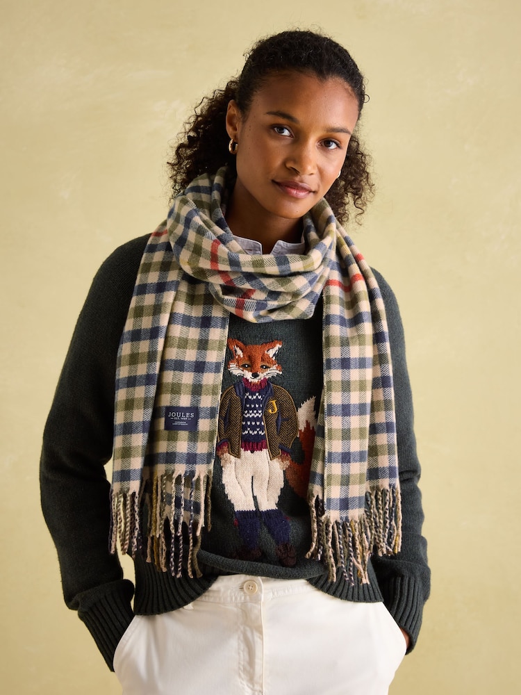 Joules Langtree Checked Scarf - Image 2 of 5