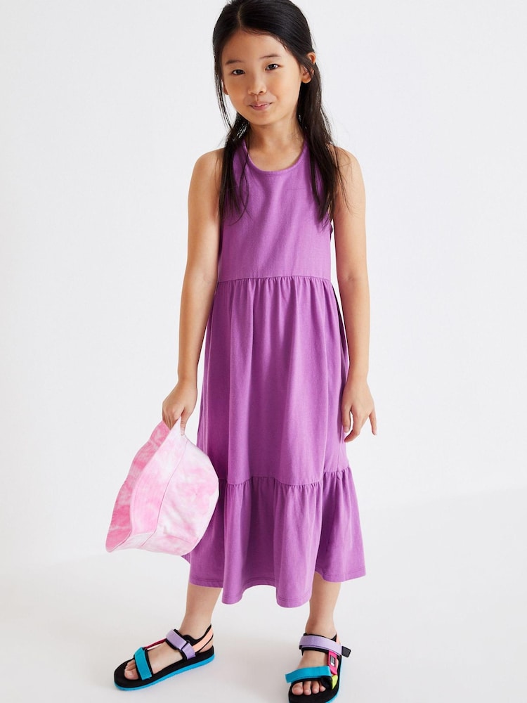 Purple Back Detail Soft Jersey Midi Dress (3-16yrs) - Image 1 of 6