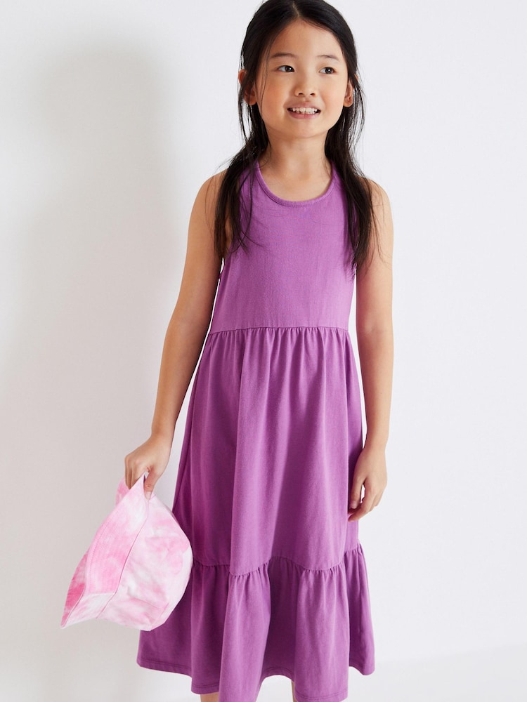 Purple Back Detail Soft Jersey Midi Dress (3-16yrs) - Image 2 of 6