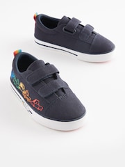 Navy Blue Transport Standard Fit (F) Strap Touch Fastening Shoes - Image 1 of 5