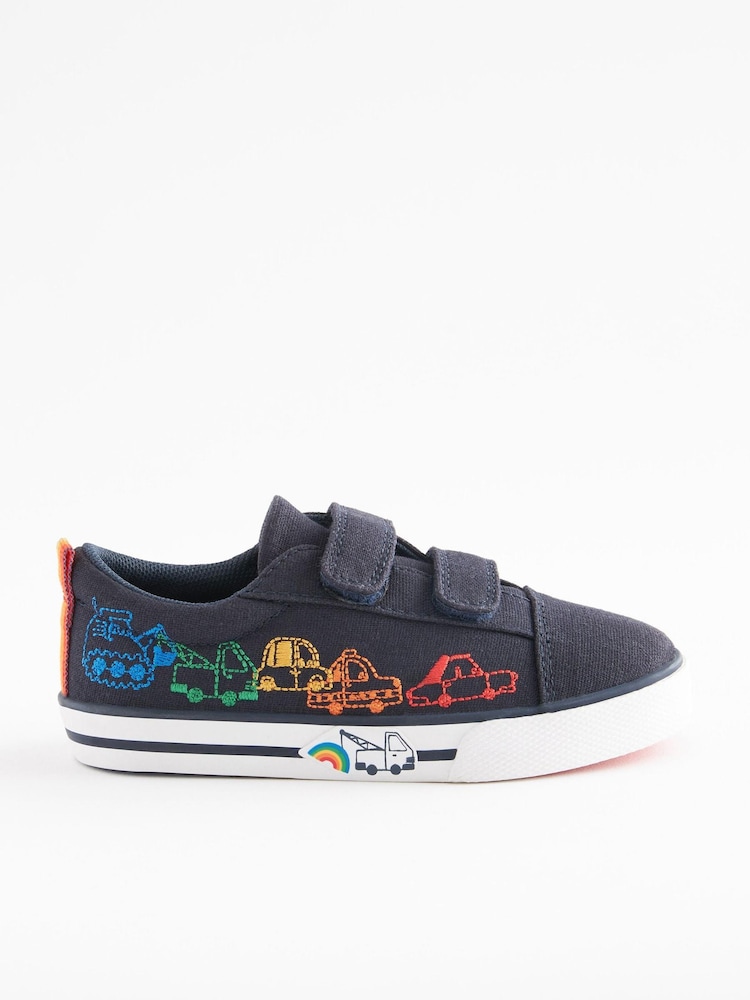 Navy Blue Transport Standard Fit (F) Strap Touch Fastening Shoes - Image 2 of 5