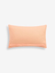 Peach Pink 50 x 30cm Velvet Stipe Sunshine Slogan Oblong Cushion - Image 3 of 5