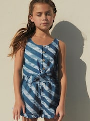Blue/White Tie Dye Playsuit (3-16yrs) - Image 1 of 4