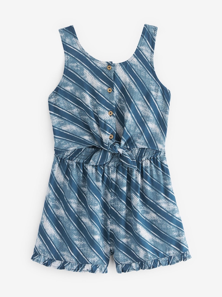 Blue/White Tie Dye Playsuit (3-16yrs) - Image 4 of 4