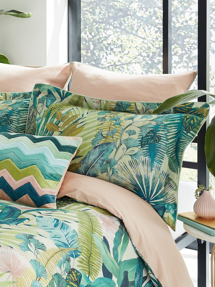 Harlequin Green Floreana 100% Cotton Duvet Cover - Image 2 of 3