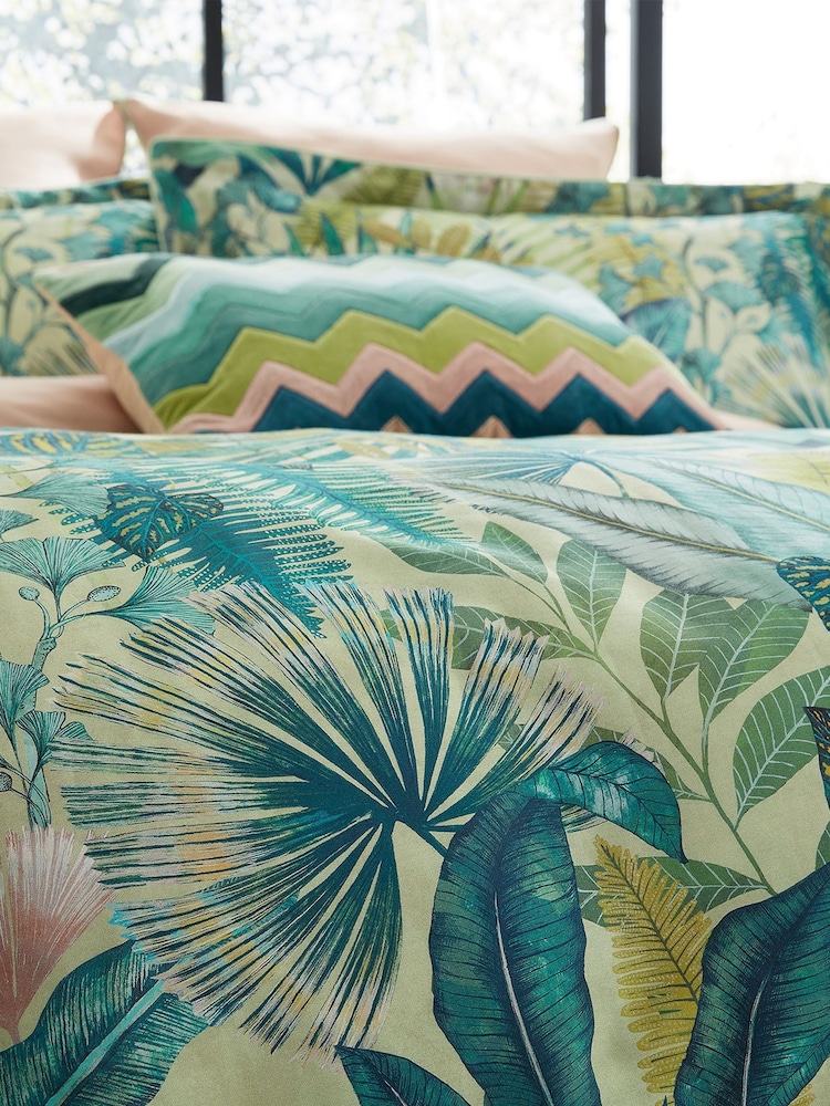 Harlequin Green Floreana 100% Cotton Duvet Cover - Image 3 of 3