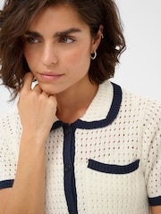 Kaffe Cream KAbrianna Collar Knit Cardigan - Image 4 of 6