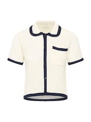 Kaffe Cream KAbrianna Collar Knit Cardigan - Image 5 of 6