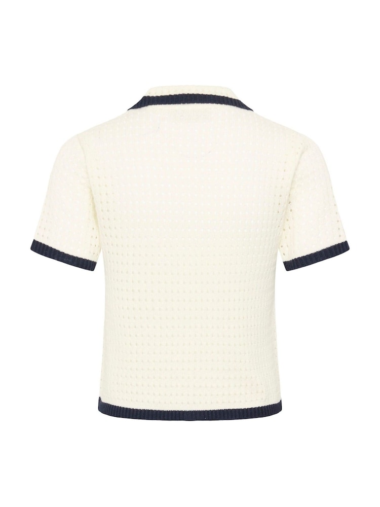 Kaffe Cream KAbrianna Collar Knit Cardigan - Image 6 of 6