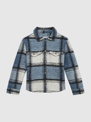 Reiss Blue Belair Junior Checked Overshirt - Image 2 of 5